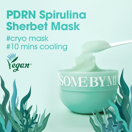 SOME BY MI PDRN Spirulina Soothing Sherbet Mask ? 10 Sticks ? Korean Vegan Wash-Off Face Mask that Cools by 10.9¡ÆC in 10 Minutes ? Revitalizes Skin with Spirulina, Seaweed & PHA ? Korean Skin Care