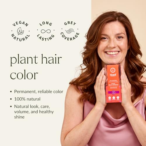 Khadi Auburn Red Natural Hair Color - Vegan Plant-Based Hair Dye, 3.5 oz