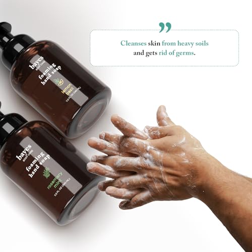 Bayes Foaming Hand Soap - Aromatic Nourishing Hand Wash with Essential Oils - Rosemary Mint - 11.5 Fl Oz Pack of 3