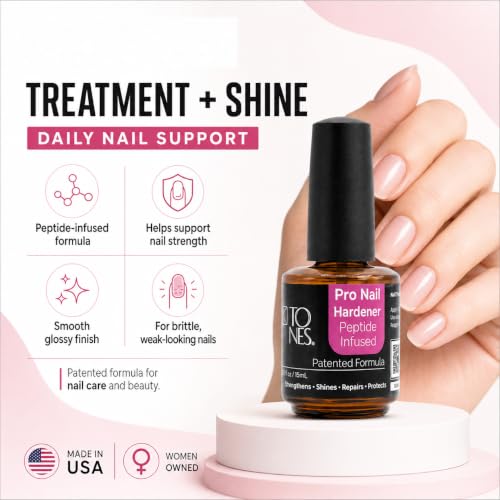 Tones Pro Nail Hardener & Gloss - Strengthen, Repair & Shine, 0.5 fl oz