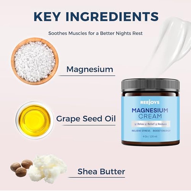 Magnesium Body Butter: Relaxing Magnesium Cream with Shea Butter & Dead Sea Salts | Unscented Magnesium Lotion to Soothe Legs & Feet and Nourish Skin