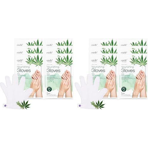 Epielle Nourishing Hand Mask 6 Pairs, Repair and Soften with Hemp & Rosemary Extract, Deep Moisturizing Gloves for Dry, Cracked Hands, Self Care Gifts for Women, Spa Kit, Stocking Stuffers (Pack of 2)