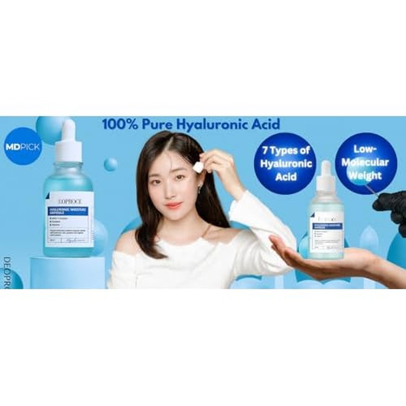 Deoproce Hyaluronic Moisture Intensive Ampoule Korean Skincare, 7 Types of Hyaluronic Acid, Moisturizing, Allantoin, Hydrates Dry Skin Korean Skincare 3.4 fl oz