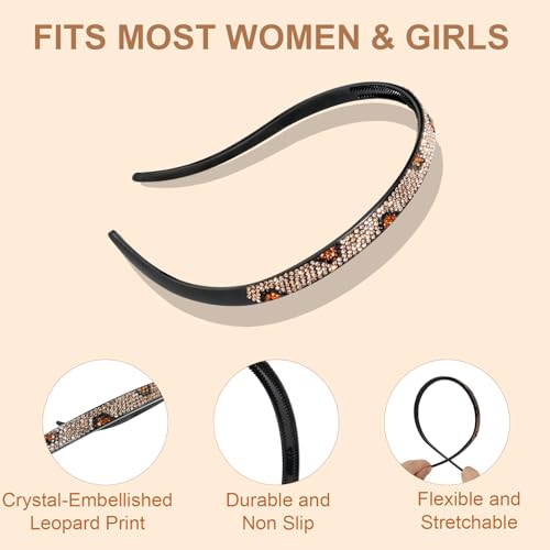 Fashion Glitter Sparkly Diamond Headbands for Eyewear AB Silver - Non-Slip Comfortable Women & Girls Hair Accessories
