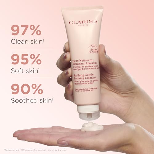 Clarins Soothing Gentle Foaming Face Cleanser 4.2 Oz for Sensitive Skin