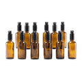 50ml Amber Glass Spray Bottles with Fine Mist Sprayer - 12 Pack
