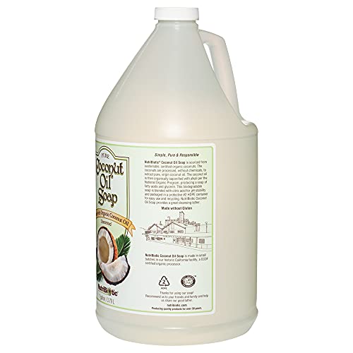 NutriBiotic ? Pure Coconut Oil Soap, Unscented, 1 Gallon | Certified Organic, Unrefined, Biodegradable, Vegan & Made without GMOs, Gluten, Parabens Or Sulfates | Rich, Cleansing Lather