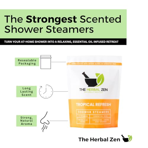 Herbal Zen Citrus Tropical Shower Steamers - 10 Count - Aromatherapy Relaxation