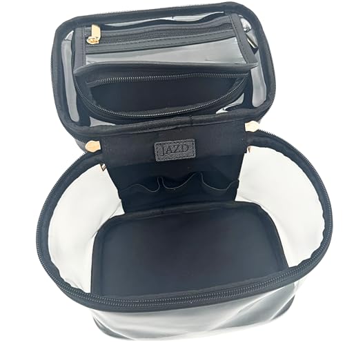 JAZD Clear Makeup Bag Toiletry Organizer Large Capacity Travel Cosmetic Case - Black