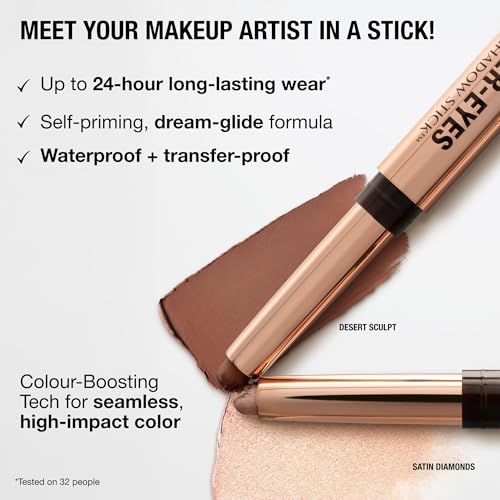 Charlotte Tilbury Exagger-Eyes Satin Diamonds Brightening Eyeshadow Stick, Long-Lasting & Waterproof