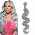 Sliver Grey 16 Inch Body Wave Human Hair Bundle 100g Brazilian Virgin Hair for Sew-In