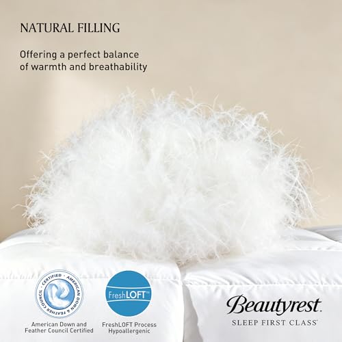 Beautyrest White Goose Feather & Down Comforter King All Season (King) – OEKO-TEX Cotton Shell