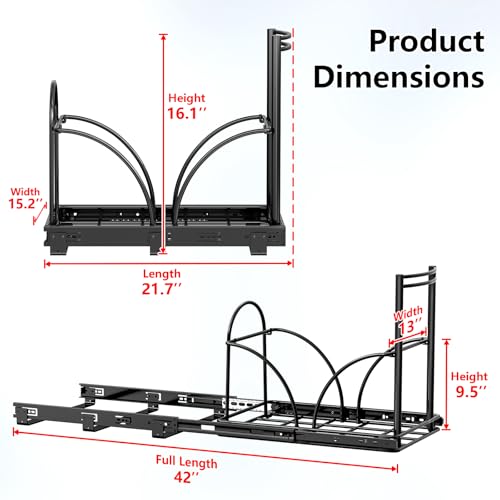 Dual Under Sink Pull-Out Trash Can Rack for Kitchen Cabinets - No Bins