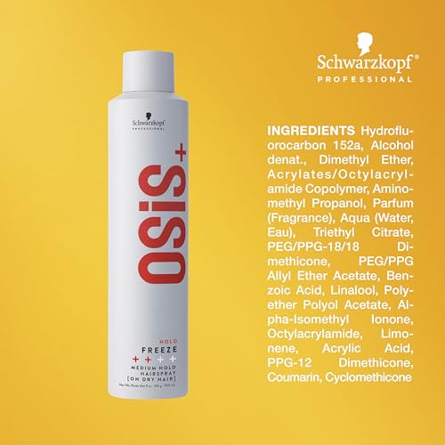 OSiS+ Freeze Hairspray - Medium Hold with Heat & Humidity Protection