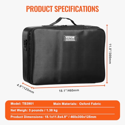 VEVOR Makeup Train Case Professional Makeup Storage Organizer Box Make Up Carrier for Women and Girls