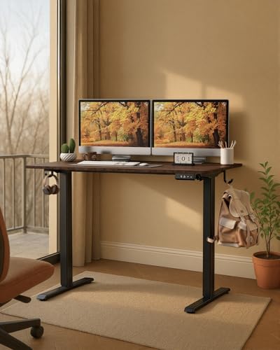 Adjustable Standing Computer Desk 48x24 Inches with Memory Presets - Electric Sit-Stand Workstation