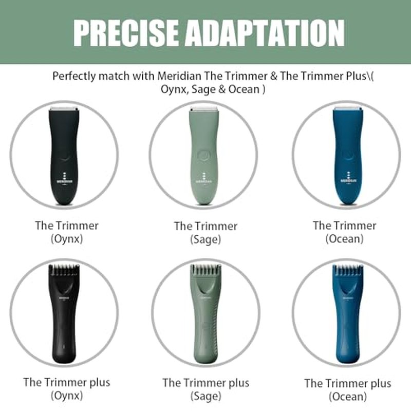 3Pcs Replacement Blades Compatible with Meridian Trimmer, Hygienic Ceramic Replacement Blades for Meridian Body Trimmer, Green