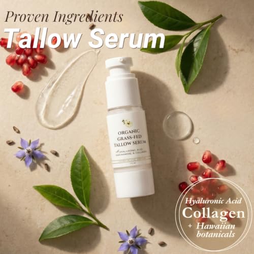 Grass-Fed Beef Tallow Face Serum with Hyaluronic Acid & Jojoba Oil - 1oz