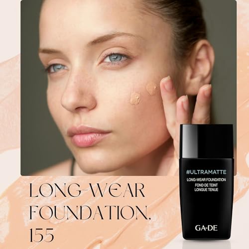 GA-DE Ultramate Long-Wear Foundation, 155 - Sweat-Resistant and No-Transfer Cream Foundation - Face Makeup for Flawless Ultra-Matte Finish - 1 oz