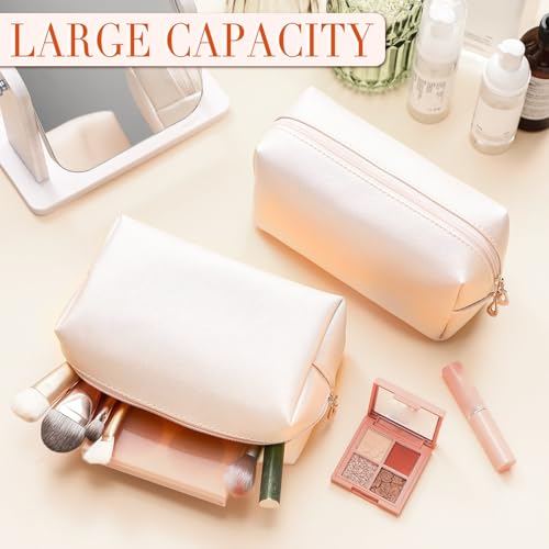 Makeup Bags Bulk 9 Pcs Toiletry Organizer Waterproof Ivory White