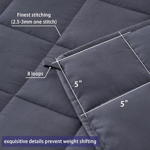 Yescool King Size Weighted Blanket 25lbs for Adults 88x104 Grey - Couples & Bed Sharing
