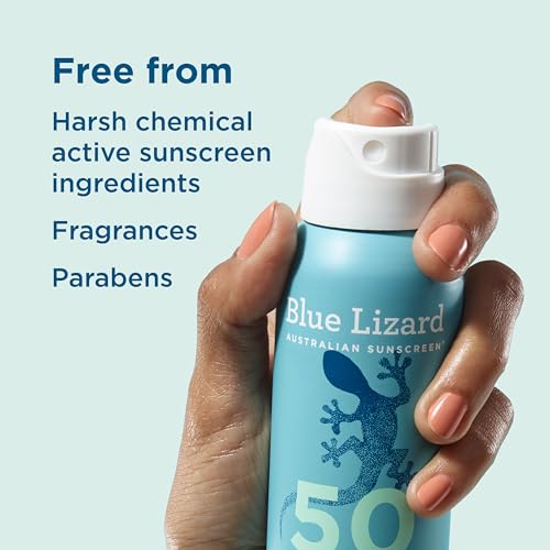 Blue Lizard Mineral Sunscreen Spray SPF 50+ 5 oz Pack of 2 - Water-Resistant, Sensitive Skin