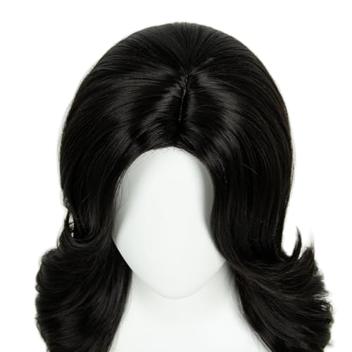 70s Disco Brown Highlight Wig for Women - Synthetic Vintage Costume Hair