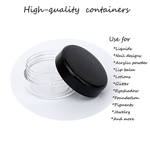 10g Sample Containers with Black Lid - Cosmetic Storage Jars - ZEJIA