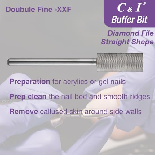 Nail Buffer Drill Bit - Small Barrel Diamond File for Nail Art Prep & Nail Bed Smoothing