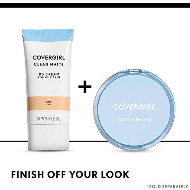COVERGIRL Clean Matte BB Cream For Oily Skin, Fair 510, (Packaging May Vary) Water-Based Oil-Free Matte Finish BB Cream, 1 Fl Oz (1 Count) (Pack of 2)