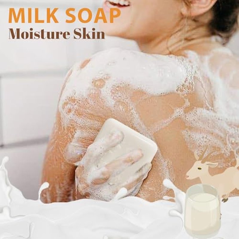 Goat Milk Soap Bar 3 Packs - Natural Moisturizing Soap Bar for Men Women All Skin Types Face & Body, 14oz Pack of 3 Bars