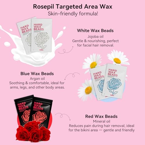 Digital Wax Warmer Waxing Kit for Women & Men - 6 Pack Wax Beads - Variation A
