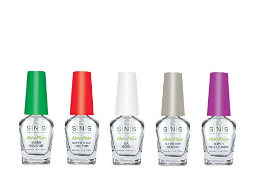 SNS Dip Powder Bases and Sealers Set - 5 Pack, 0.5 Fl Oz Each - Healthy Nail Care
