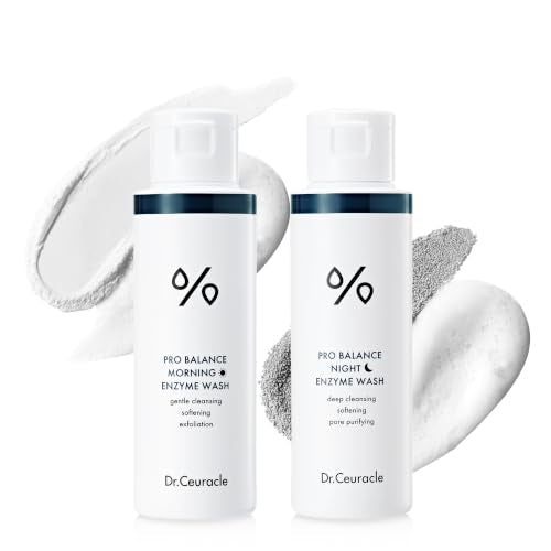 Enzyme Face Wash Set - Dual AM & PM Powder Cleansers for Deep Pore Cleansing