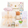 Get Well Gifts for Women - Care Package with Ivory Boho Throw & Spa Set - Beige