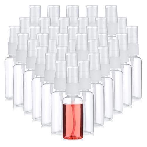 Mini Spray Bottles 1oz Set - Clear Plastic Fine Mist for Essential Oils & Perfumes