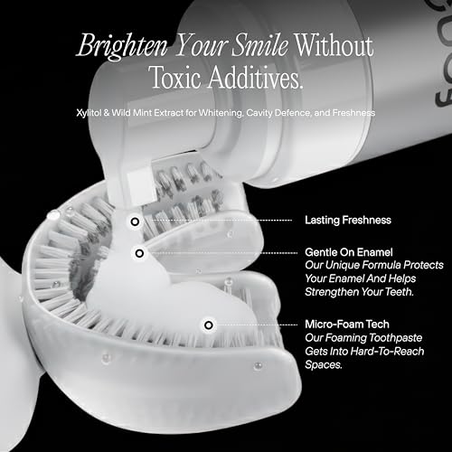Foam Toothpaste with Mint - Fluoride & SLS Free, 3-Pack, 3.4 Fl Oz