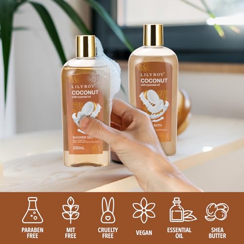 Coconut Sweety Spa Gift Set - 7-Piece Moisturizing Basket for Women & Men