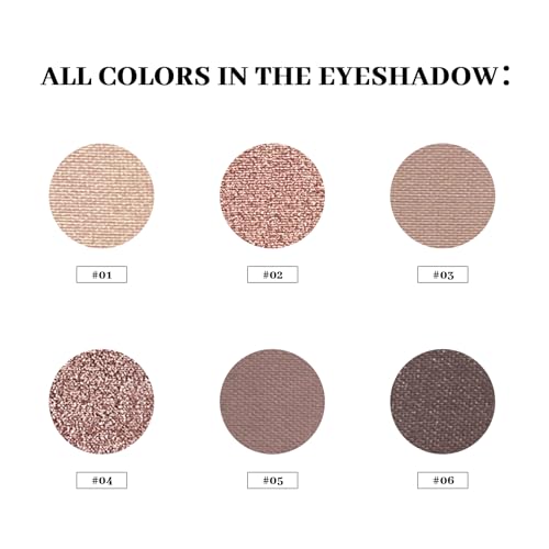 Nudes Series Mini Eyeshadow Palette, Velvety Matte Finish, 6 Nude Taupe & Brown Neutral Eye Shadows, Travel Friendly Size, Vegan, Cruelty-free,Long-lasting