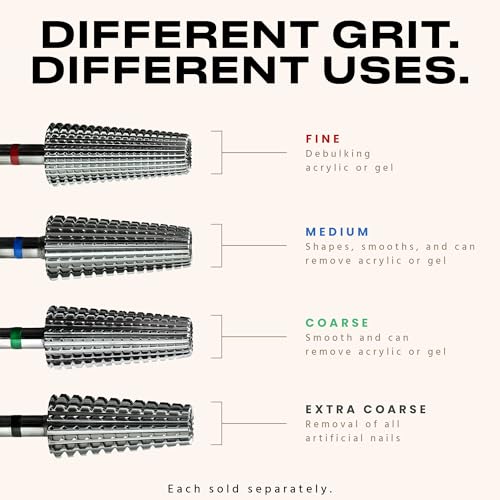 V Beauty Pure 5-in-1 Coarse Nail Drill Bits Kit for Electric Nail E-File