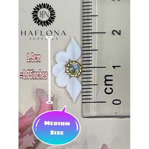 Set 32PCs 3D Sweet Season Poinettia (5 Petals) Flower Nail Art Charms Handmade by Acrylic Powder Design Acrylic Nail Art for Women Girls (Full16 Colors-32Pcs)