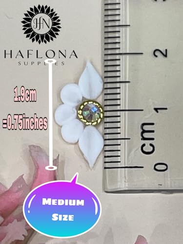 3D Poinsettia Nail Art Charms Set - Handmade Acrylic Flower Nails, 16 Colors, 32 Pieces