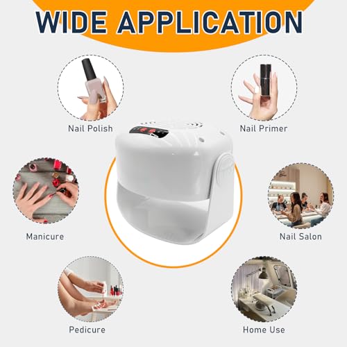 600W Nail Dryer with Hot & Cool Air, Adjustable Speed, Rotating Fan, Professional Manicure Equipment