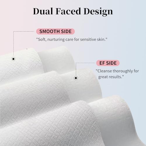 Disposable Face Towels, 10"¡¿12" Face Towel, Towelettes XL, Ultra Soft & Thick Makeup Remover Dry Wipes for Sensitive Skin, Chemical Free 50 Count (1 Pack)