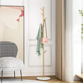 Gold Coat Rack with 8 Hooks - Branch Design, Freestanding Entryway Organizer, Gold-White Variation