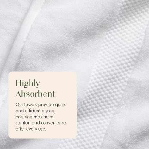 Bright White 4-Pack Cotton Hotel-Quality Bath Towels - 30x52 Inches