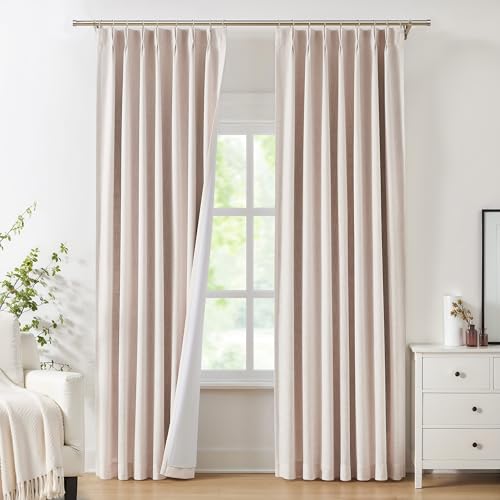 Pink Central Park Pinch Pleat Blackout Curtain Panel with Hooks - 40 x 102 Inches, Pack of 2