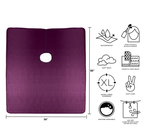 Cricket Shimmering Hair Salon Cape - Purple, Waterproof & Adjustable