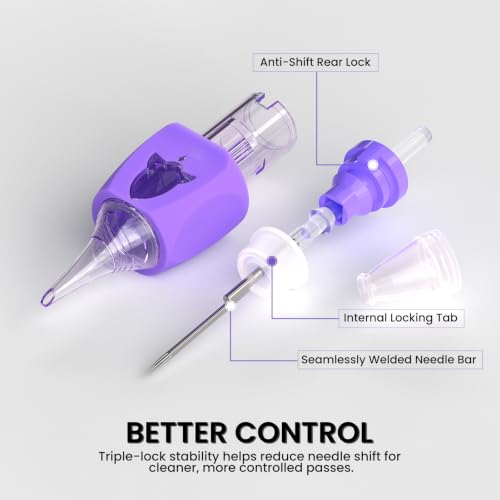 Disposable Tattoo Cartridge Needles Set - Mixed Sizes 50pcs for Tattoo Machine - Wormhole Tattoo Variation of 50pcs mix-1