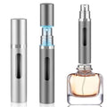 5ml Perfume Atomizer Travel Refillable,Mini Cologne Dispenser, Bottom-Filling Fragrances Perfumes Bottle,Portable Sprayer Pocket Size for Women Men Cruise Car Trip Gift 2pcs (grey-silver)
